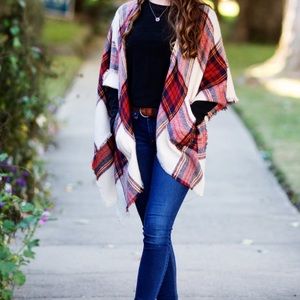 Plaid scarf wrap